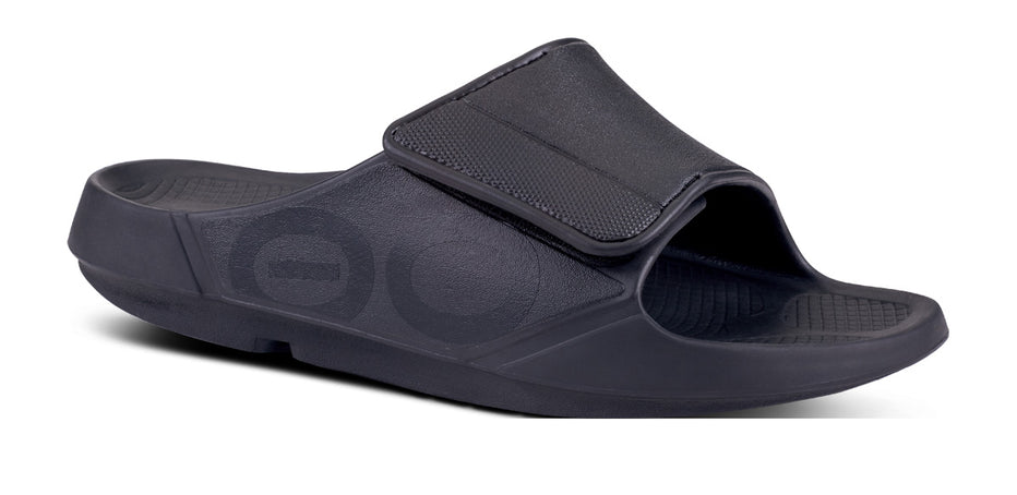 OOFOS Women's OOahh Sport Flex Recovery Slide Sandal - Matt Black