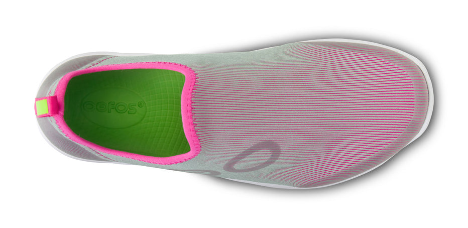 OOFOS Women's OOmg Sport Recovery Shoe - White Fuchsia – oofos