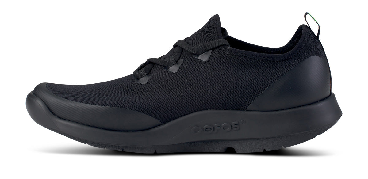 OOFOS Men's OOmg Sport Lace Recovery Shoe Black oofos.international